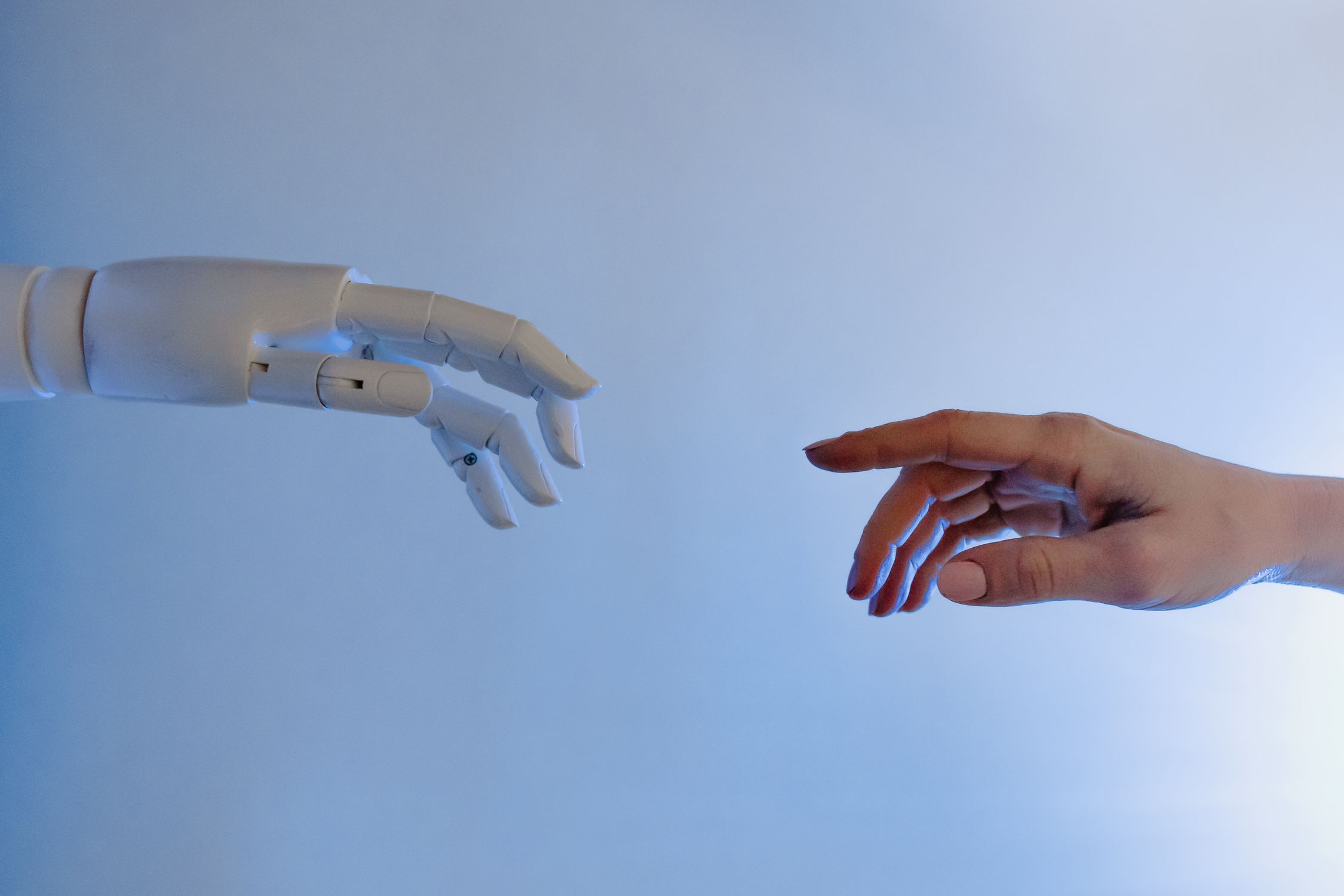 Person typing a prompt into an AI interface